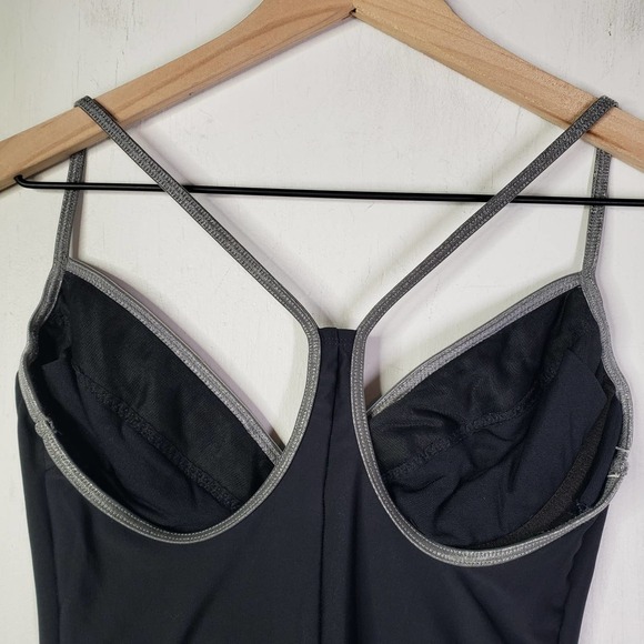 Vintage 90s Victoria's Secret One Piece Swimsuit 36B S M Underwire Silver Piping - Picture 4 of 10